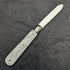 1926 British Vintage White Pearl Shell Handle Pure Silver Blade Folding Pen Knife